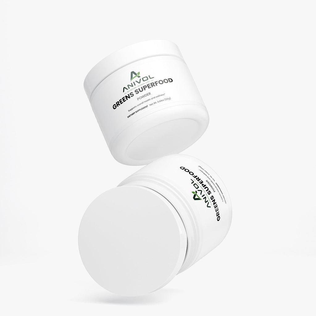 Anivol Super Greens Powder | Spirulina, Acai, Green Tea & Barley Grass Superfood