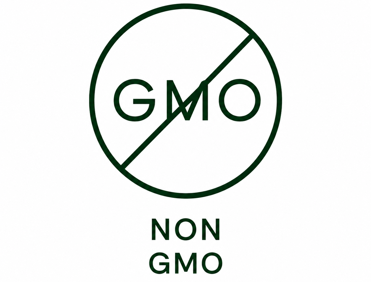 Non-GMO certification icon indicating Anivol dietary supplements are made without genetically modified ingredients.