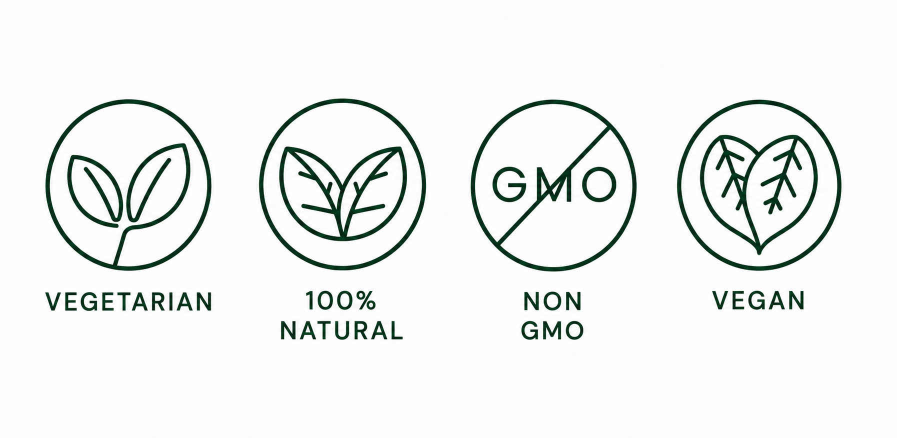 Icons showing Vegetarian, 100% Natural, Non-GMO, and Vegan attributes for Anivol dietary supplements.